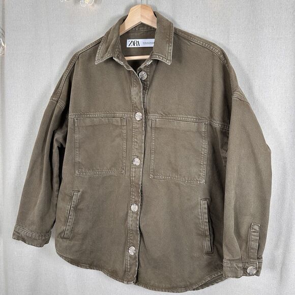 Zara Oversized Women's Denim Shirt Jacket 100% Cotton | Size XS - Picture 1 of 6